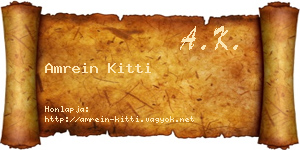 Amrein Kitti névjegykártya
